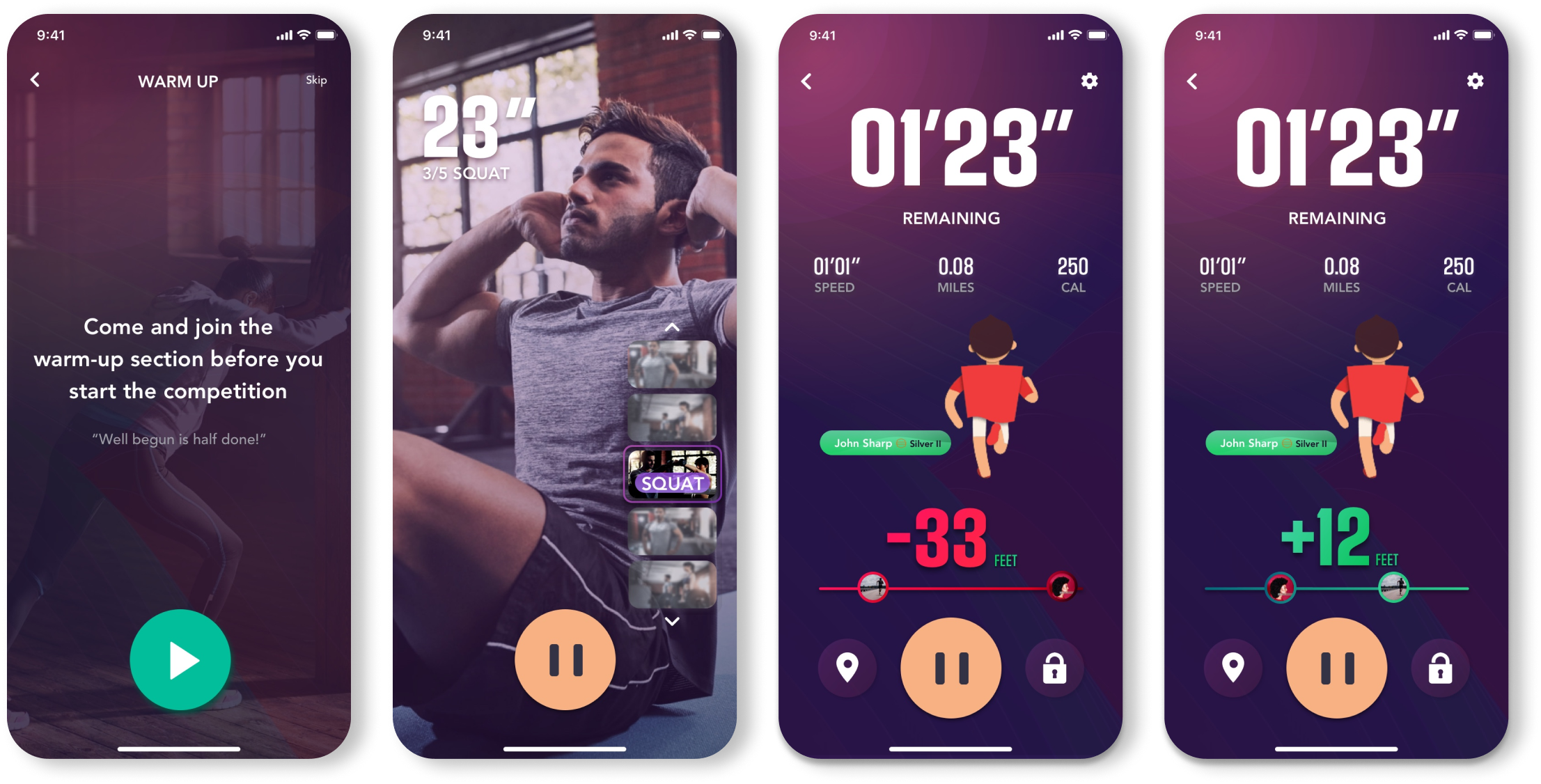 Final screens showing complete flow