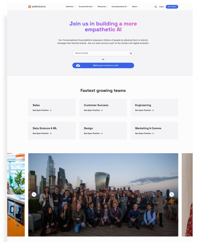 LivePerson career site design